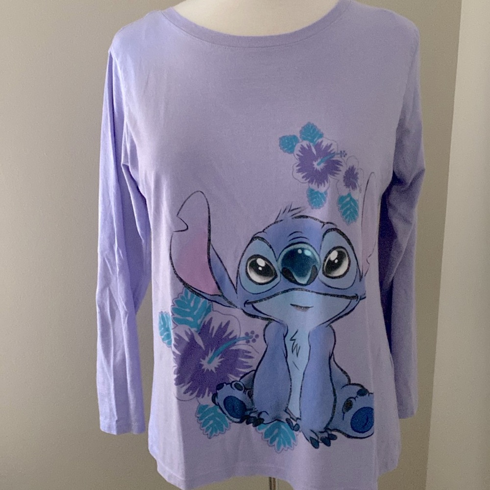 Disney Store Stitch Long Sleeved Tee Misses XL Junior XXL